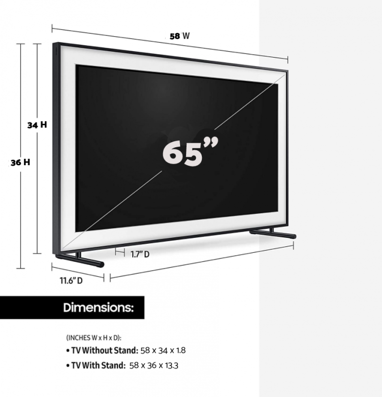 How Wide Is A 65 Inch TV What Are The Dimensions Of A 65 Inch Tv   65 Inch Tv Size 1 768x798 