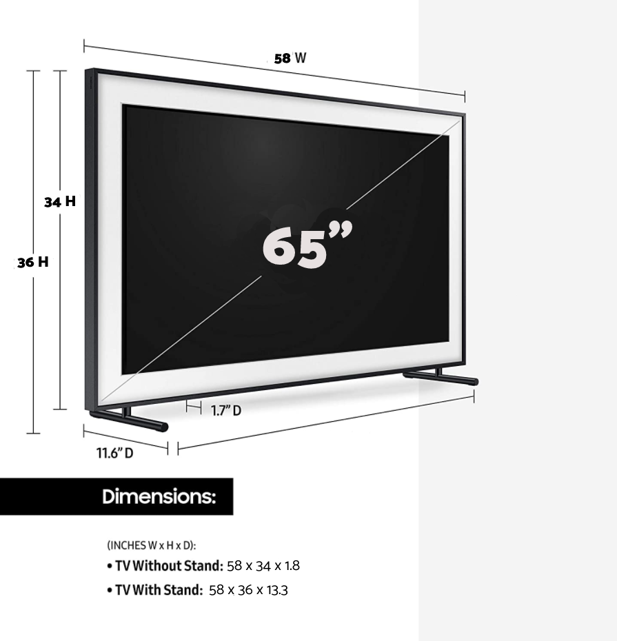 Zaklampen Knipoog Briesje How wide is a 65 inch TV: What are the dimensions of a 65-inch tv |  Flangwire