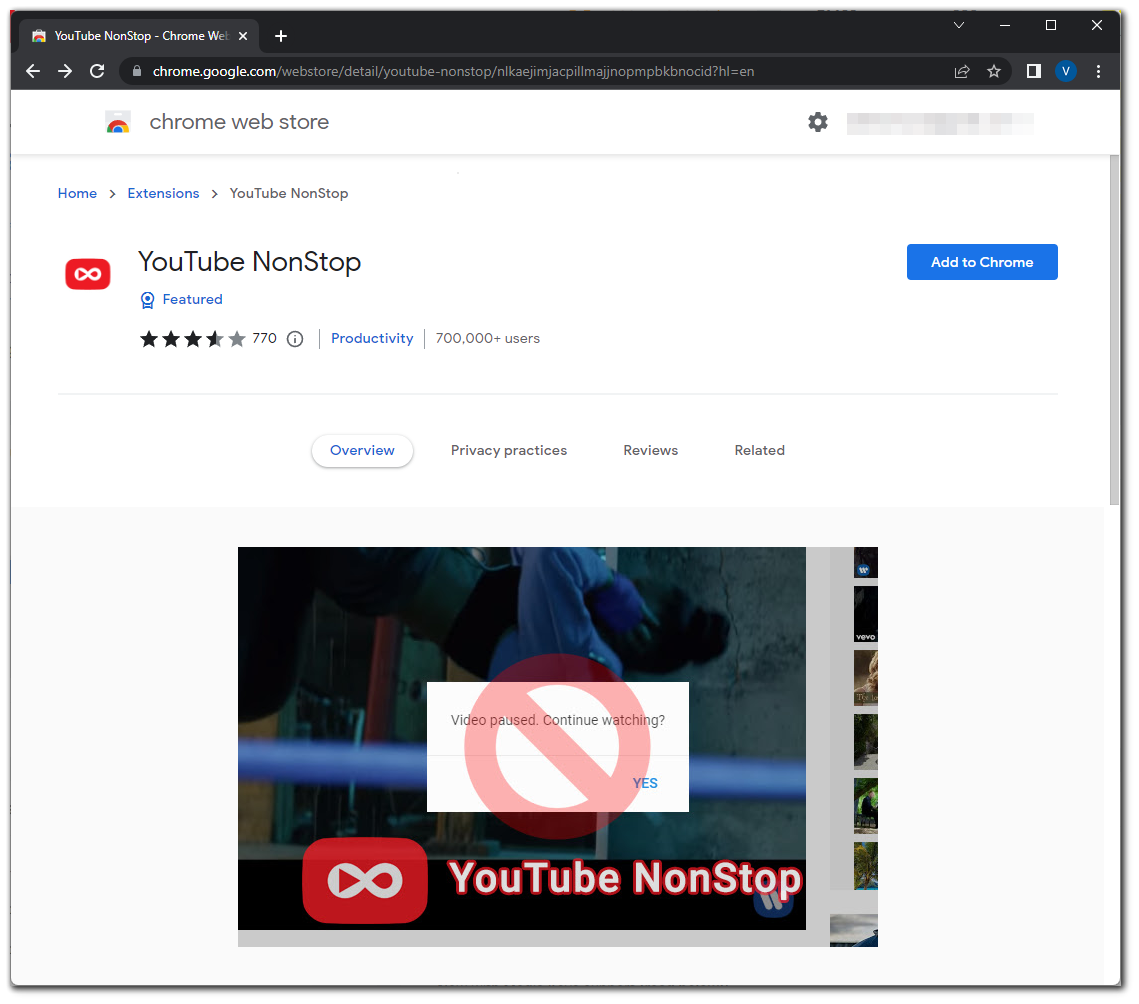 Youtube continue online watching